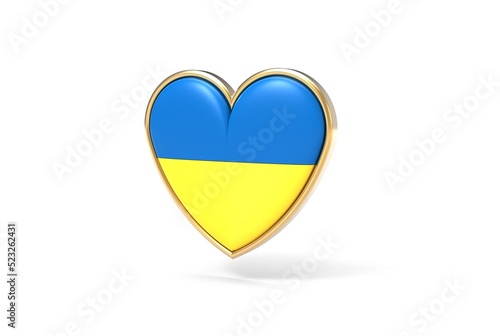 Free Download 3d illustration of ukraine heart badge isolated - GFXLoad