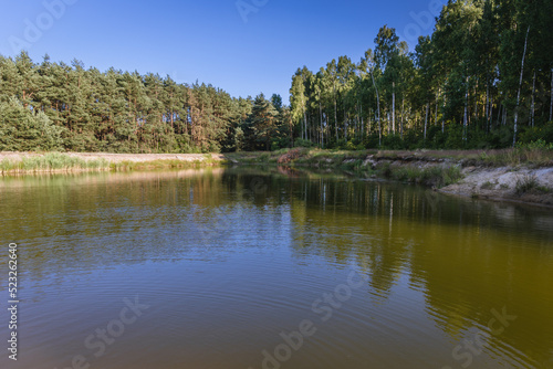 Pond in Wegrow County in Mazowsze region of Poland