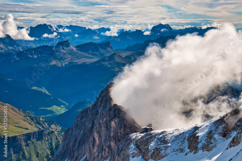 View south from Marmolada, Dolomites, Italy photo