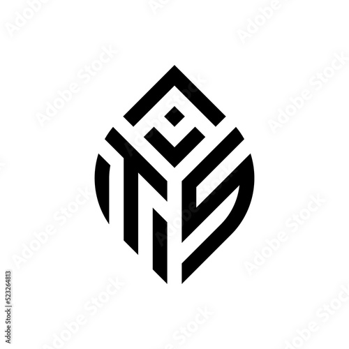 Initial Letter ATS Abstract Leaf Logo Design Symbol
