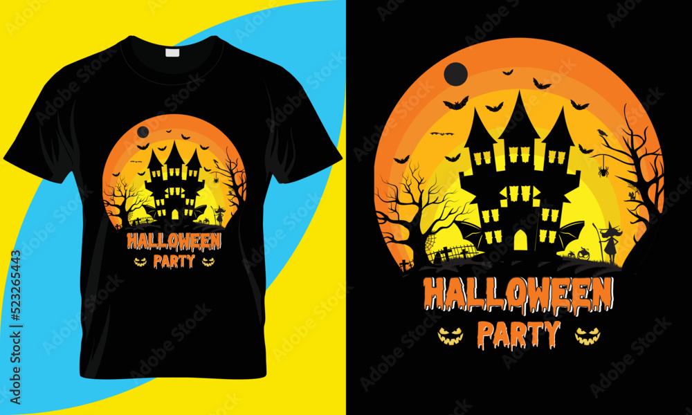 Halloween party. Halloween t-shirt Design. vector template eps.