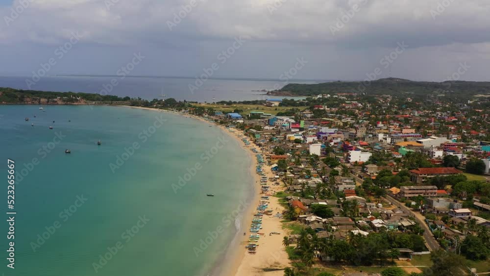 Top view of city of Trincomalee with hotels on the beach. A famous tourist destination in Sri Lanka. Top view of city of Trincomalee with hotels on the beach. A famous tourist destination in Sri Lanka.