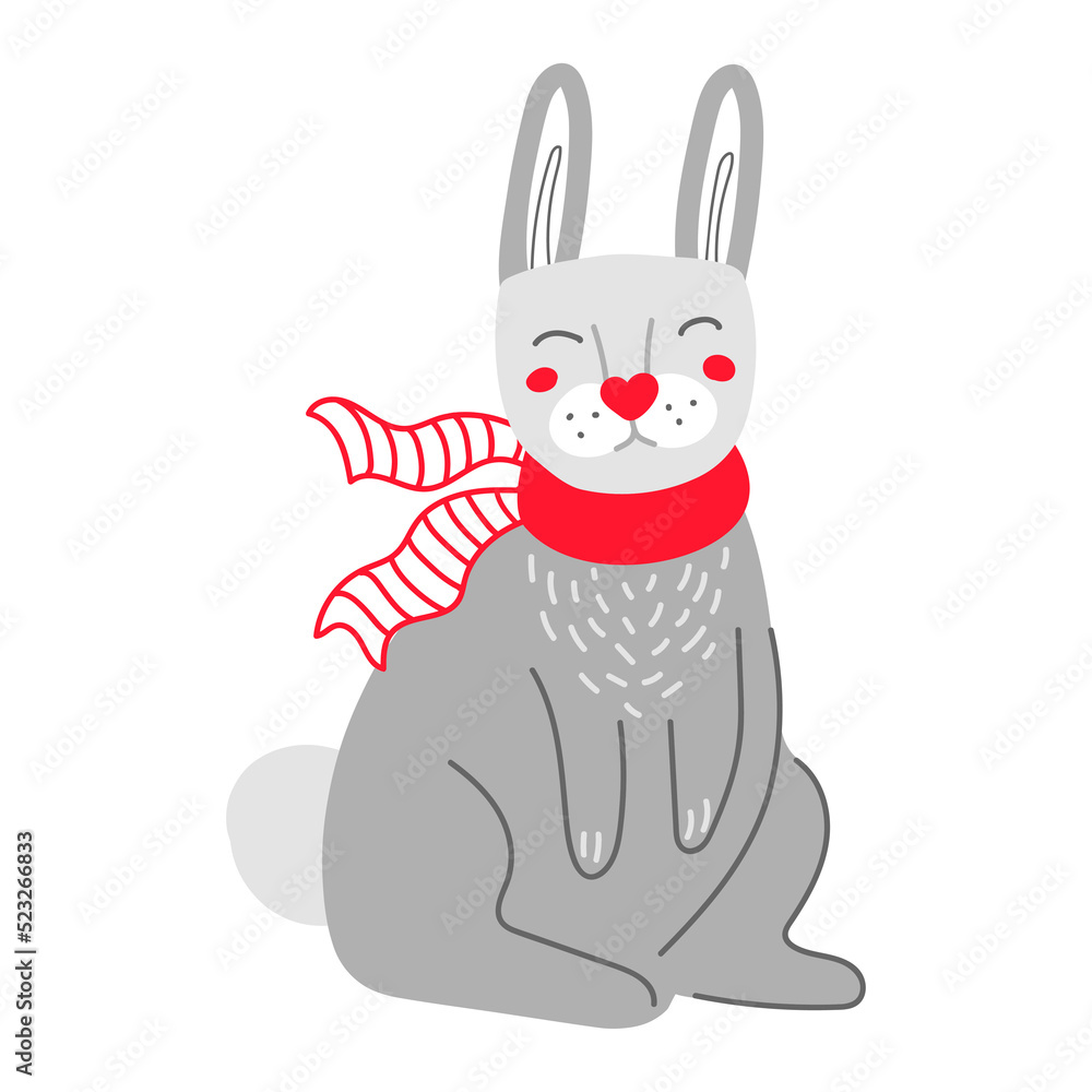 rabbit with a scarf rabbit with a scarf