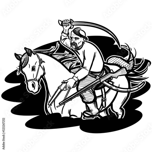 a Cossack on a horse