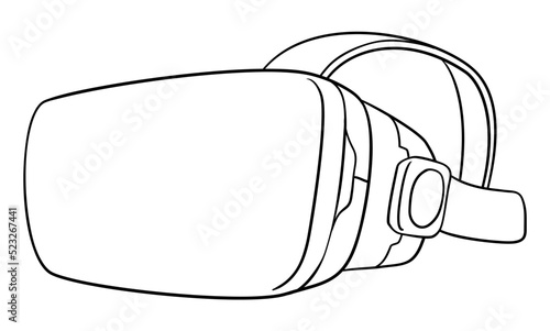 Virtual reality headset in outline to coloring, Vector illustration