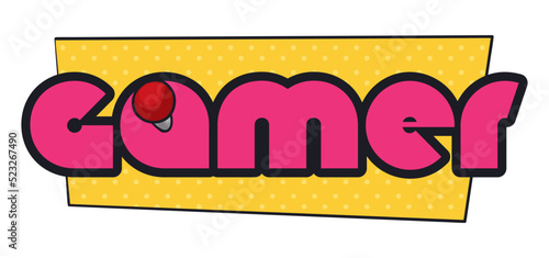 Sign in pop art style for gamers day, Vector illustration