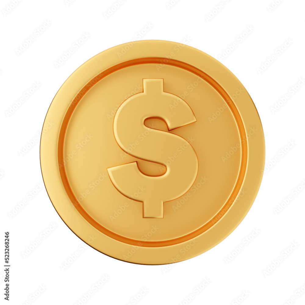 money gold currency dollar 3d icon illustration money gold currency dollar 3d icon illustration