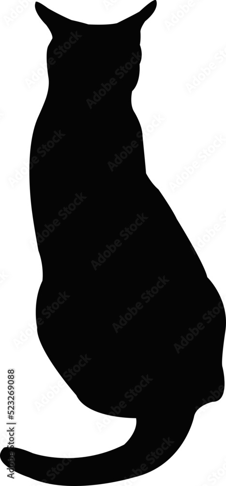 a cat body silhouette vector