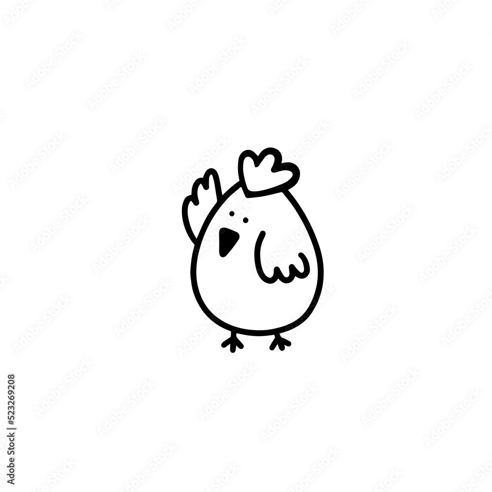 Cute Easter chicken in doodle style Cute Easter chicken in doodle style