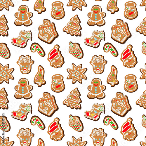 seamless pattern with christmas cookies