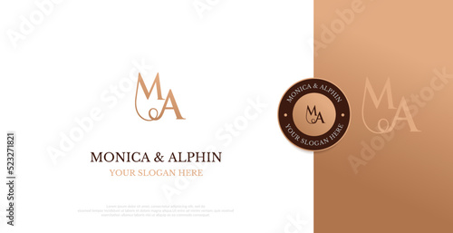 Initial MA Logo Design Vector