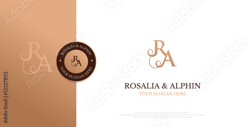 Initial RA Logo Design Vector