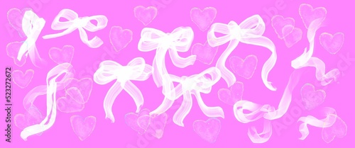 pink ribbon heart background pattern image 