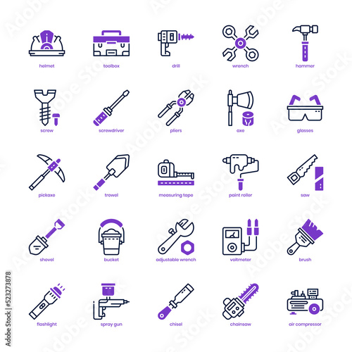 Mechanic Tool icon pack for your website design, logo, app, UI. Mechanic Tool icon mixed line and solid design. Vector graphics illustration and editable stroke.