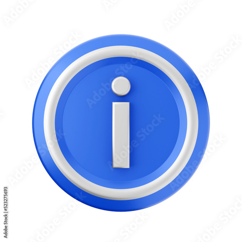 blue info icon 3d icon illustration