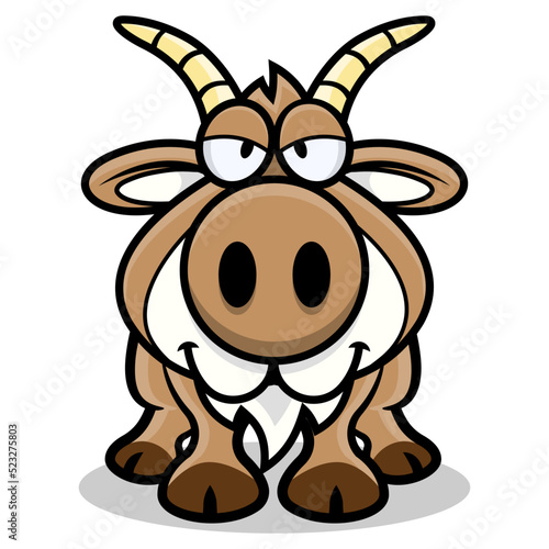 Cartoon illustration of Male Goat  best for icon  logo  and sticker with farm themes