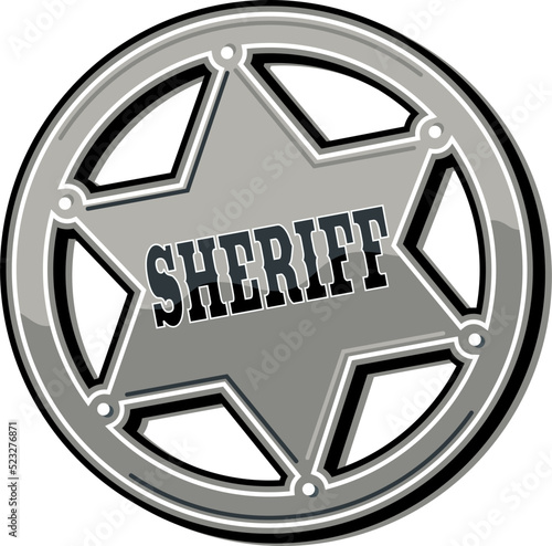 wild west tin, star shaped sheriff badge