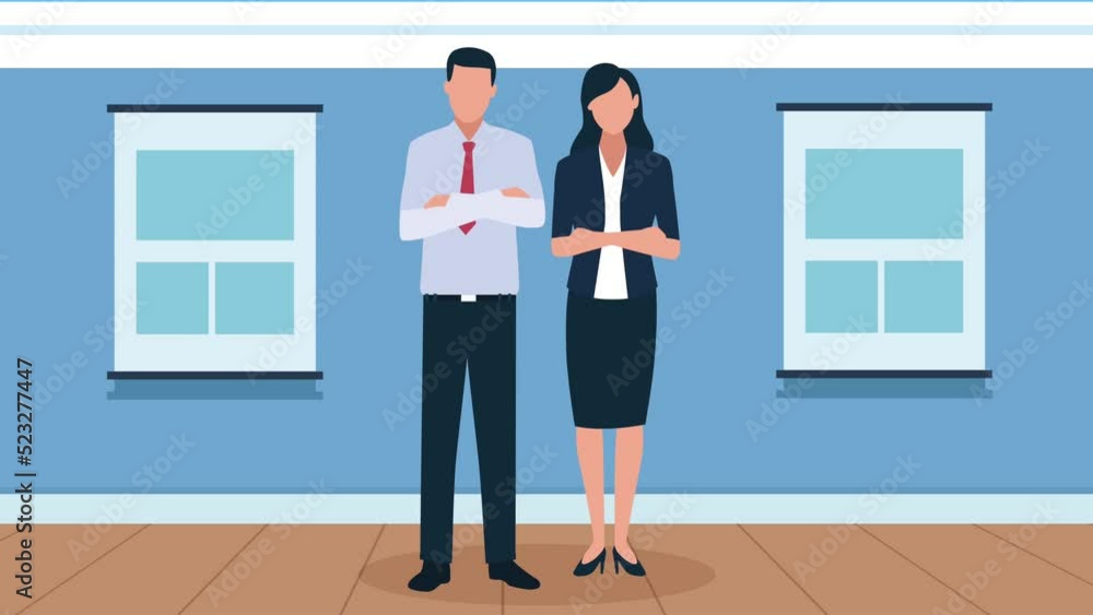 elegant business couple characters animation elegant business couple characters animation