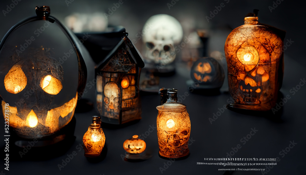 halloween festival illustration. The background has a blur that mimics a photograph. Halloween Pumpkins in Scary Cemetery. realistic halloween festival illustration. Halloween night pictures for wall halloween festival illustration. The background has a blur that mimics a photograph. Halloween Pumpkins in Scary Cemetery. realistic halloween festival illustration. Halloween night pictures for wall