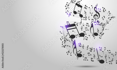 abstract music notes design for music background