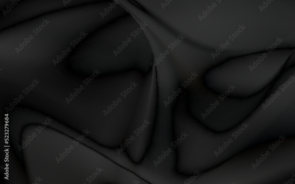 Realistic black silk fabric. background from folds of fabric. black silk drapery background. Realistic black silk fabric. background from folds of fabric. black silk drapery background.