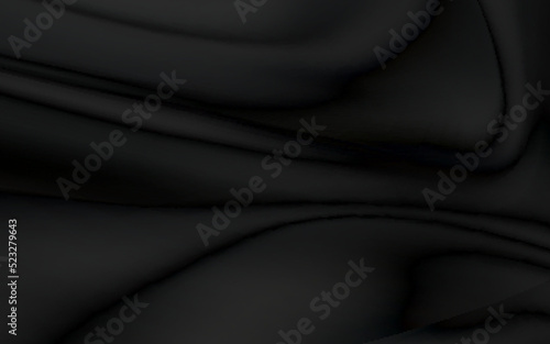 Realistic black silk fabric. background from folds of fabric. black silk drapery background.
