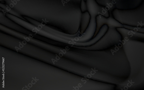 Realistic black silk fabric. background from folds of fabric. black silk drapery background.