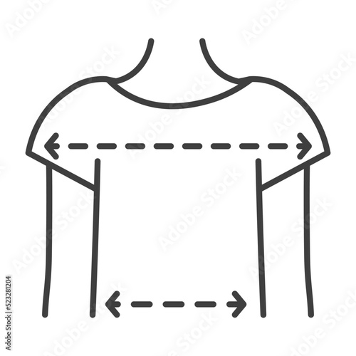 Dimensions and clothes measurement, waist shoulder