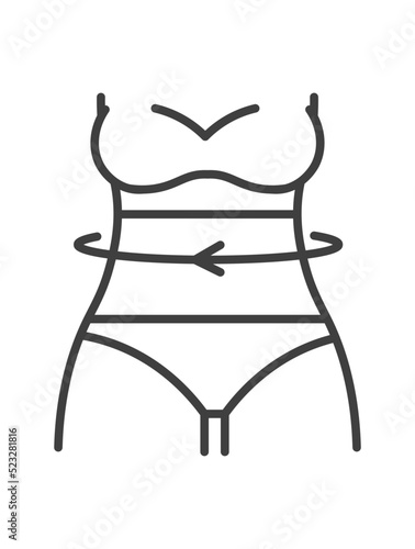 Dimensions of women waist, measurement for clothes