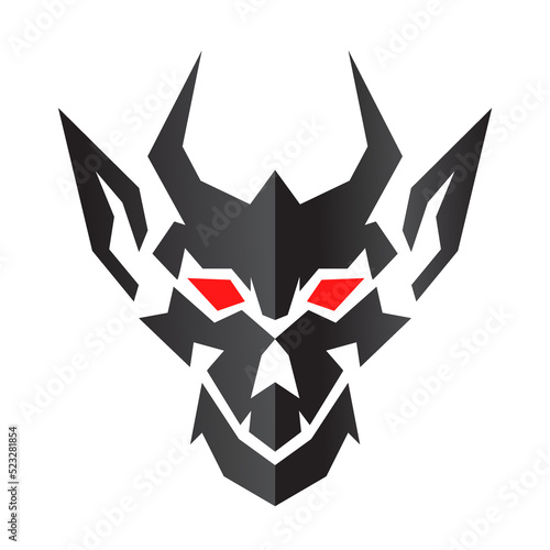 devil face vector illustration Flat mascot logo icon 