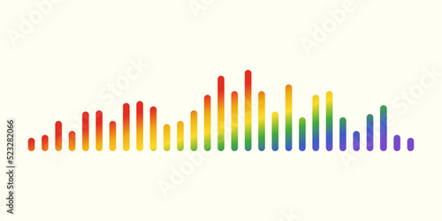 Colorful sound wave equalizer. Background ui design musical sound wave. Vector illustration.