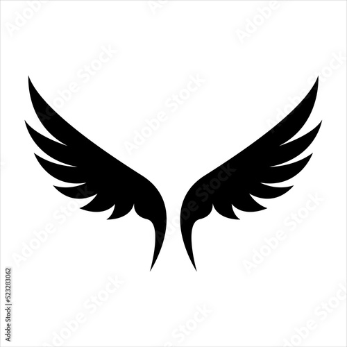 wings icon vector illustration silhouette on white background