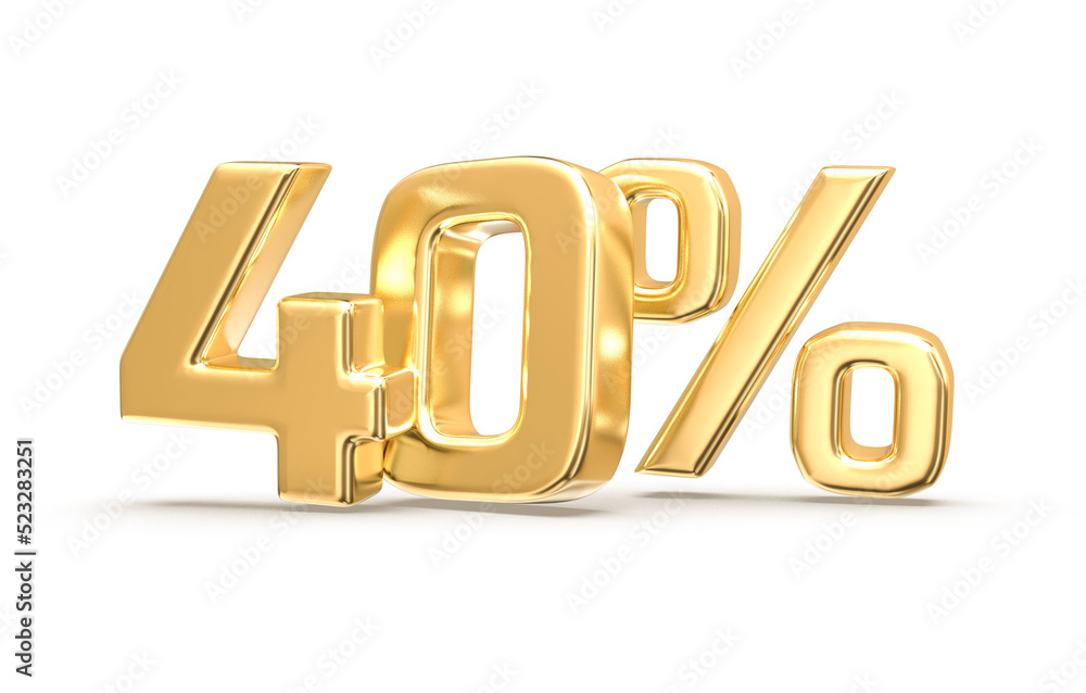 Golden number 40 3d render Golden number 40 3d render