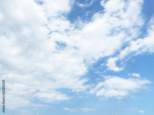 Fototapeta Naklejka Na Ścianę i Meble -  Beautiful clouds during spring time in a Sunny day. Blue sky and white fluffy clouds