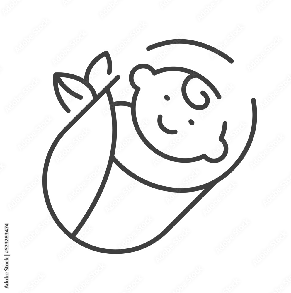 Fototapeta premium Newborn baby, kid small character sleeping vector