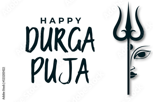 Happy Durga Puja India festival holiday background. Vector Illustration. 