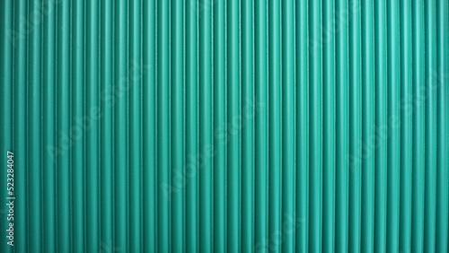 Green fluted wall in the room for decoration and background concept photo