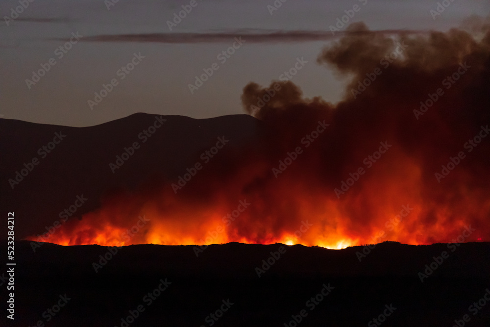 2022 august 13 fire in Moncayo, Campo de Borja district. Evicted villages: Alcalá de Moncayo, Vera de Moncayo, Trasmoz, Ambel, Bulbuente, El Buste