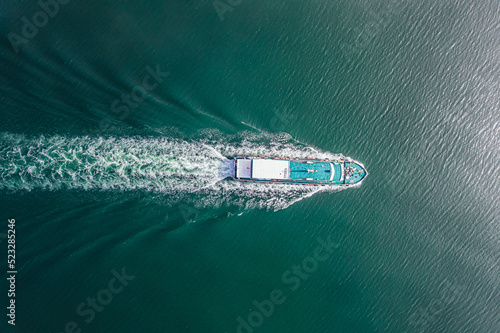 a ship in the sea