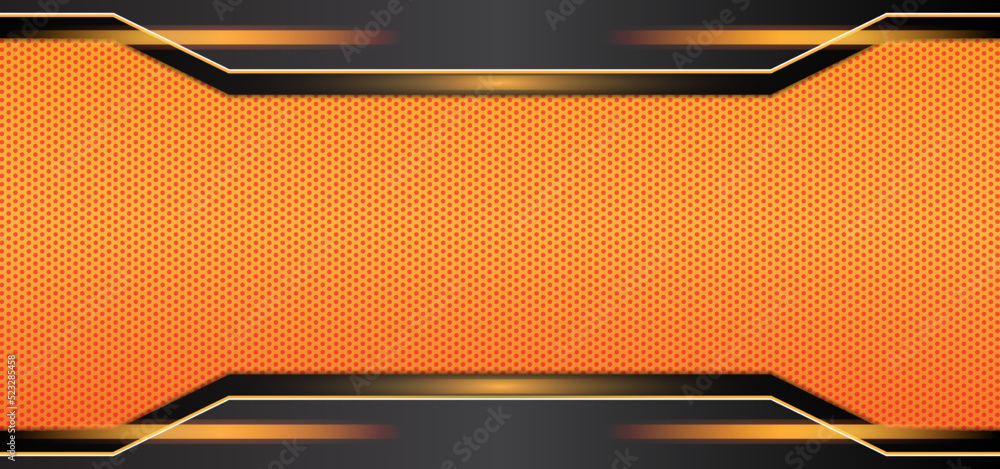 Vector illustration of orange and black carbon fiber background, good to use on themes like technology, sport, futuristic, modern, luxury. Abstract background