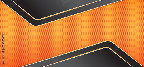 Vector illustration of orange and black carbon fiber background, good to use on themes like technology, sport, futuristic, modern, luxury. Abstract background
