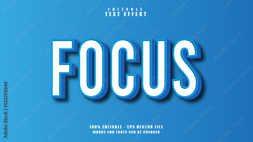 3D Focus Editable Text Effect