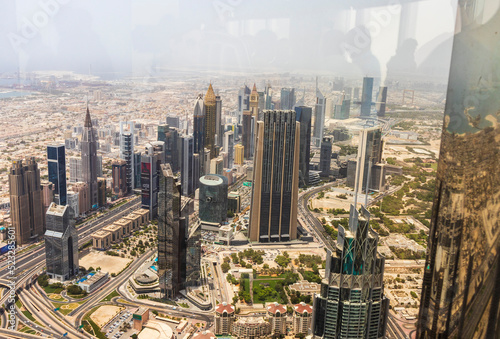 Dubai  UAE - 07.18.2021 - Areal view of main road of UAE  Sheikh Zayed road.City