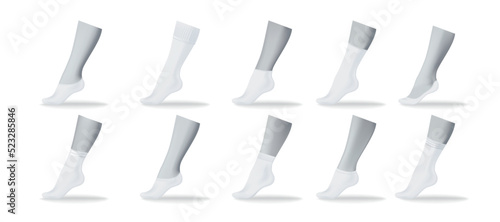 Socks types and length, variety of accessories