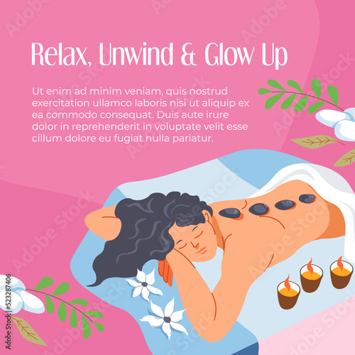 Relax unwind and glow up, spa salon treatment
