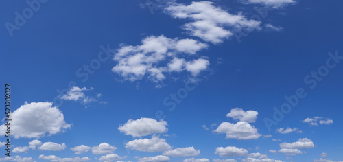 Panorame of sky with floofy clouds photo