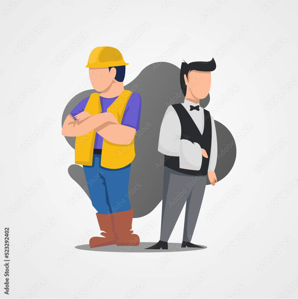labor day illustration cartoon (US) labor day illustration cartoon (US)