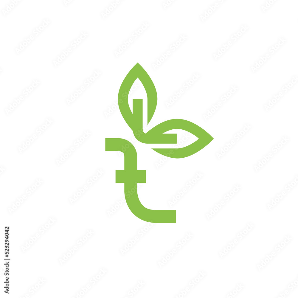 Leaf line letter t logo design. Initial m with Leaf icon creative monogram symbol Leaf line letter t logo design. Initial m with Leaf icon creative monogram symbol