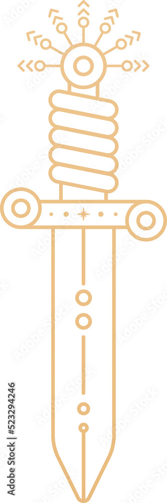 Sword line art illustration. Sword line art illustration.