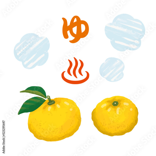 手描き風のゆず湯セット